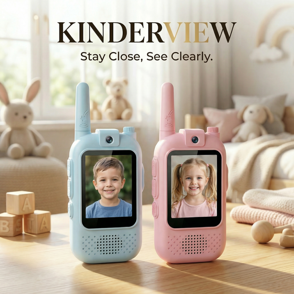 已改🚀Rechargeable Kids Video Walkie Talkie Set – 2-Way Video, Clear Sound & Fun Voice Changer (2 Pack)