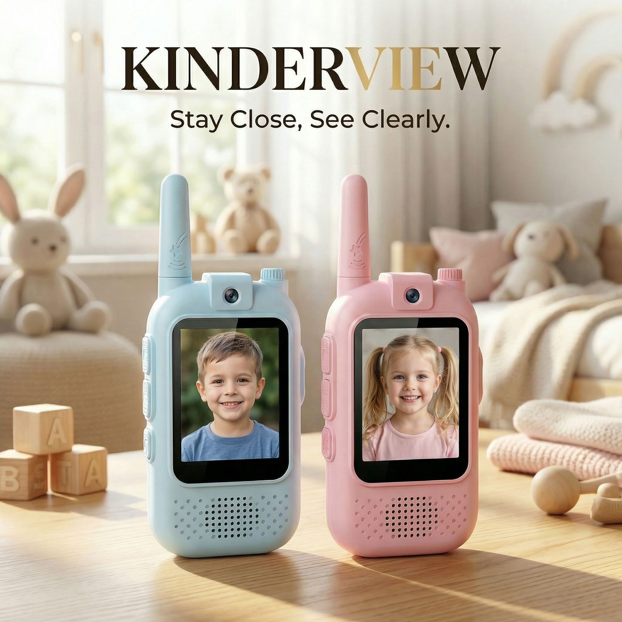 已改🚀Rechargeable Kids Video Walkie Talkie Set – 2-Way Video, Clear Sound & Fun Voice Changer (2 Pack)
